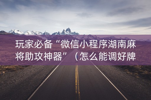 玩家必备“微信小程序湖南麻将助攻神器”（怎么能调好牌)