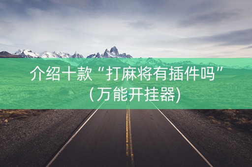 介绍十款“打麻将有插件吗”（万能开挂器)