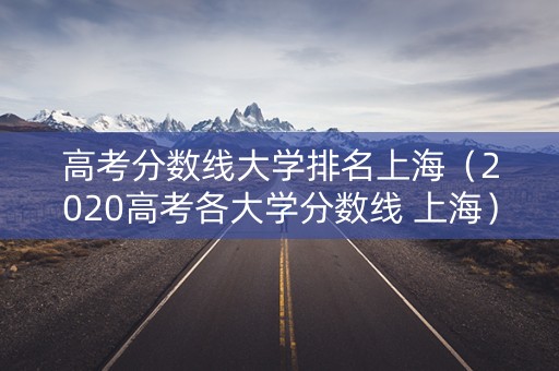 高考分数线大学排名上海（2020高考各大学分数线 上海）