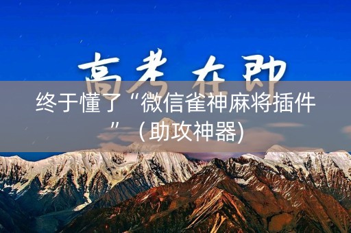 终于懂了“微信雀神麻将插件”（助攻神器)