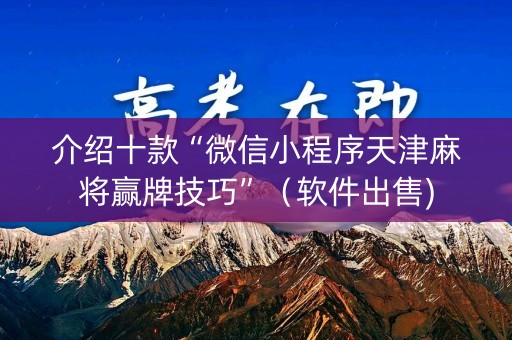 介绍十款“微信小程序天津麻将赢牌技巧”（软件出售)
