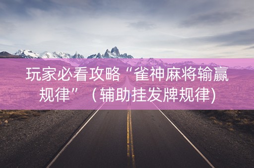 玩家必看攻略“雀神麻将输赢规律”（辅助挂发牌规律)