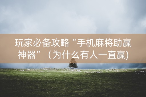 玩家必备攻略“手机麻将助赢神器”（为什么有人一直赢)
