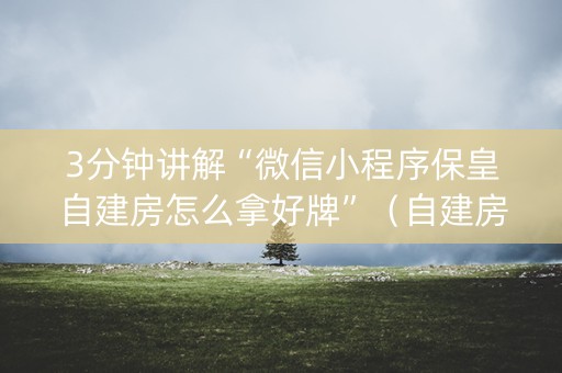 3分钟讲解“微信小程序保皇自建房怎么拿好牌”（自建房怎么赢)