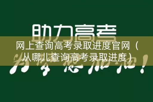 网上查询高考录取进度官网（从哪儿查询高考录取进度）