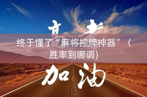 终于懂了“麻将控牌神器”（胜率到哪调)