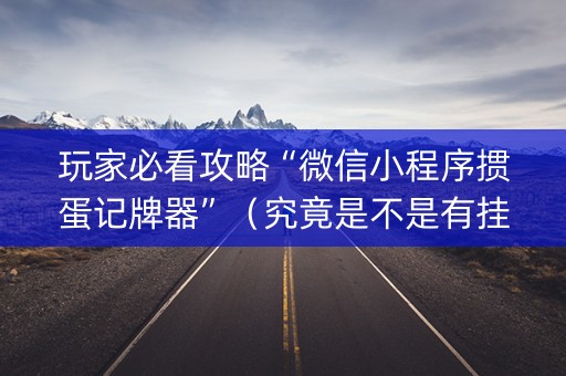 玩家必看攻略“微信小程序掼蛋记牌器”（究竟是不是有挂)