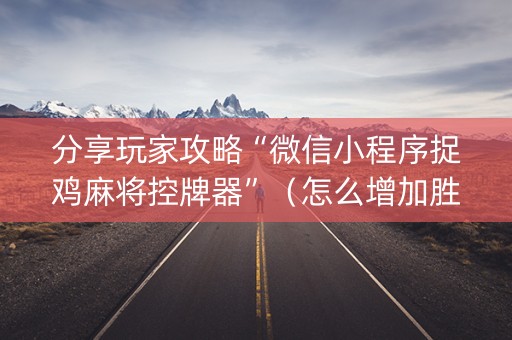 分享玩家攻略“微信小程序捉鸡麻将控牌器”（怎么增加胜率)