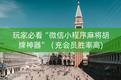 玩家必看“微信小程序麻将胡牌神器”（充会员胜率高)