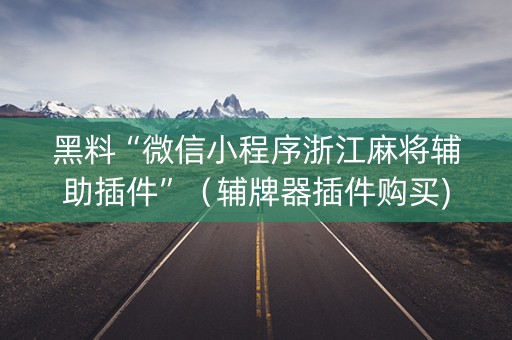 黑料“微信小程序浙江麻将辅助插件”（辅牌器插件购买)