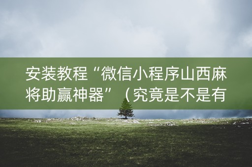 安装教程“微信小程序山西麻将助赢神器”（究竟是不是有挂)