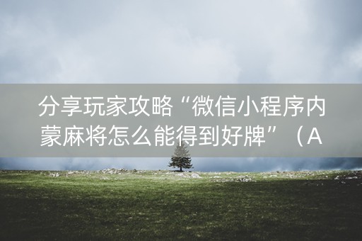 分享玩家攻略“微信小程序内蒙麻将怎么能得到好牌”（AI辅助胡牌规则)