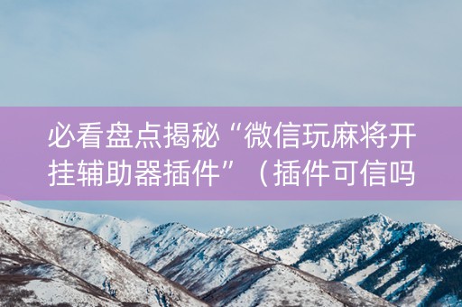 必看盘点揭秘“微信玩麻将开挂辅助器插件”（插件可信吗)