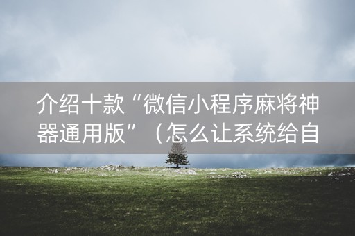 介绍十款“微信小程序麻将神器通用版”（怎么让系统给自己好牌)
