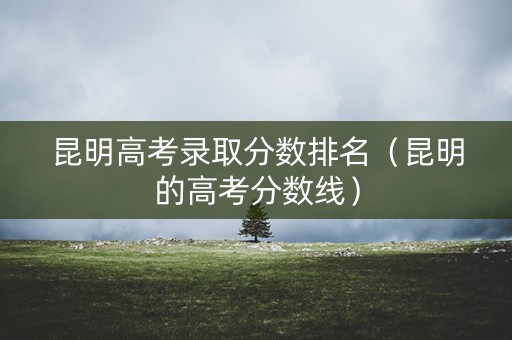 昆明高考录取分数排名（昆明的高考分数线）
