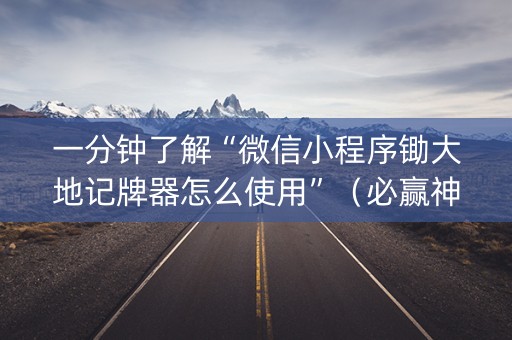 一分钟了解“微信小程序锄大地记牌器怎么使用”（必赢神器)