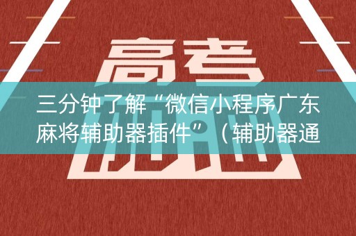 三分钟了解“微信小程序广东麻将辅助器插件”（辅助器通用版)