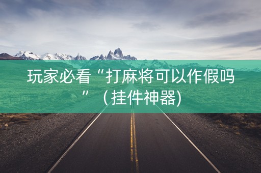玩家必看“打麻将可以作假吗”（挂件神器)