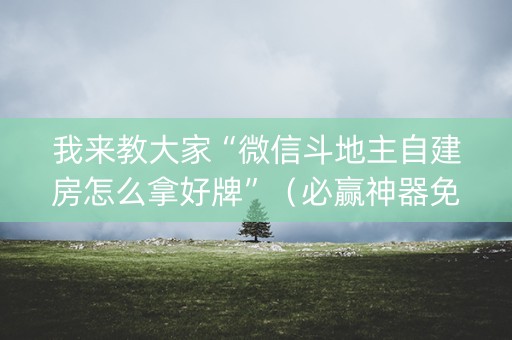 我来教大家“微信斗地主自建房怎么拿好牌”（必赢神器免费安装)