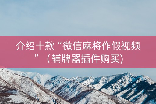 介绍十款“微信麻将作假视频”（辅牌器插件购买)
