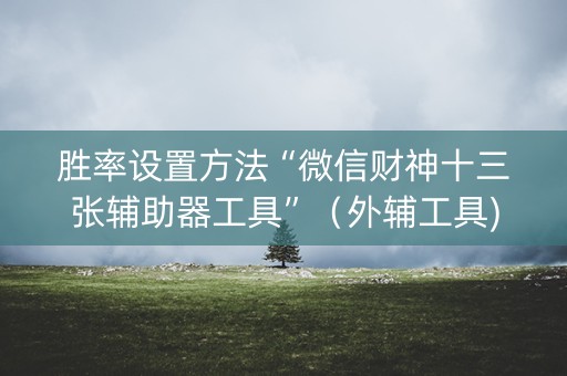 胜率设置方法“微信财神十三张辅助器工具”（外辅工具)