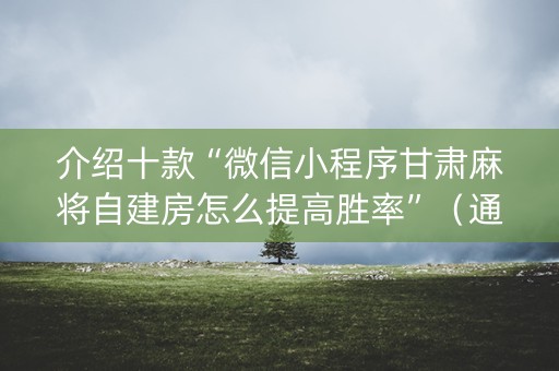 介绍十款“微信小程序甘肃麻将自建房怎么提高胜率”（通用挂软件多少钱)