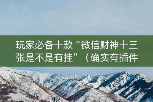 玩家必备十款“微信财神十三张是不是有挂”（确实有插件吗)