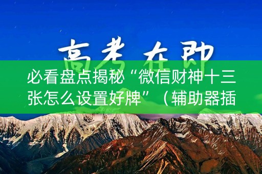 必看盘点揭秘“微信财神十三张怎么设置好牌”（辅助器插件)
