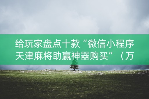 给玩家盘点十款“微信小程序天津麻将助赢神器购买”（万能开挂器)