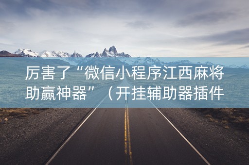 厉害了“微信小程序江西麻将助赢神器”（开挂辅助器插件)