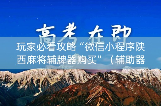 玩家必看攻略“微信小程序陕西麻将辅牌器购买”（辅助器插件)