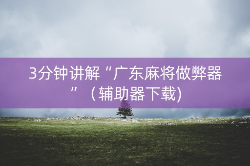 3分钟讲解“广东麻将做弊器”（辅助器下载)