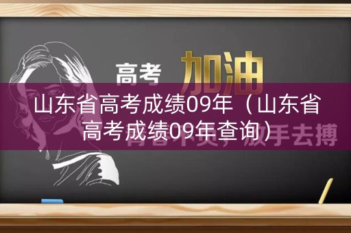 山东省高考成绩09年（山东省高考成绩09年查询）