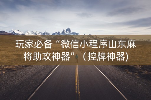 玩家必备“微信小程序山东麻将助攻神器”（控牌神器)