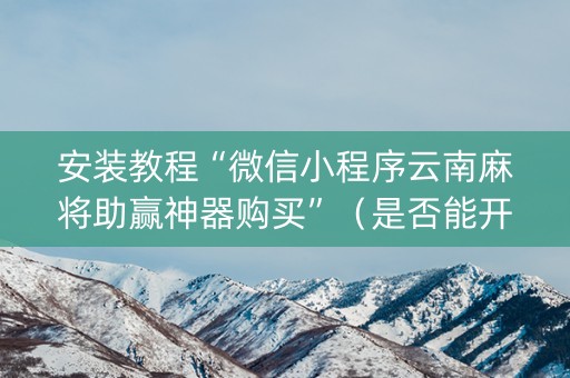 安装教程“微信小程序云南麻将助赢神器购买”（是否能开挂)