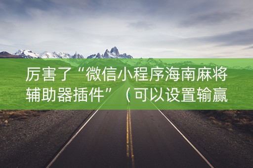 厉害了“微信小程序海南麻将辅助器插件”（可以设置输赢吗)