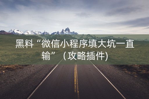 黑料“微信小程序填大坑一直输”（攻略插件)
