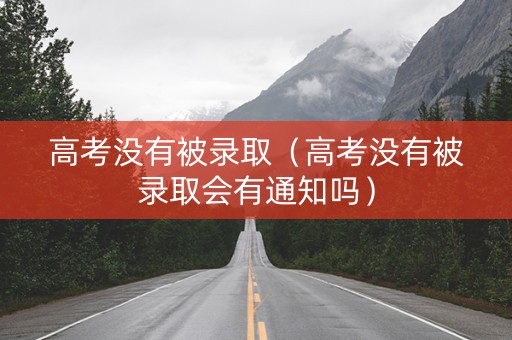 高考没有被录取（高考没有被录取会有通知吗）