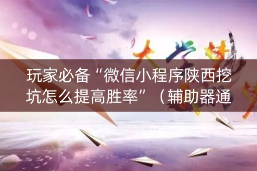 玩家必备“微信小程序陕西挖坑怎么提高胜率”（辅助器通用版)