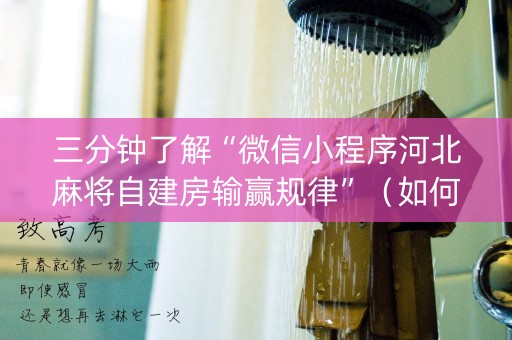 三分钟了解“微信小程序河北麻将自建房输赢规律”（如何提高胜率)