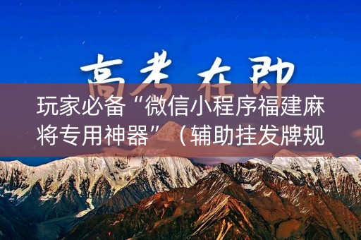 玩家必备“微信小程序福建麻将专用神器”（辅助挂发牌规律)