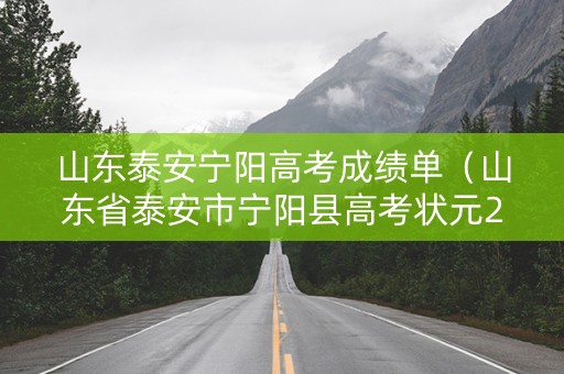 山东泰安宁阳高考成绩单（山东省泰安市宁阳县高考状元2021）