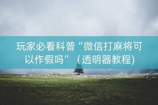 玩家必看科普“微信打麻将可以作假吗”（透明器教程)