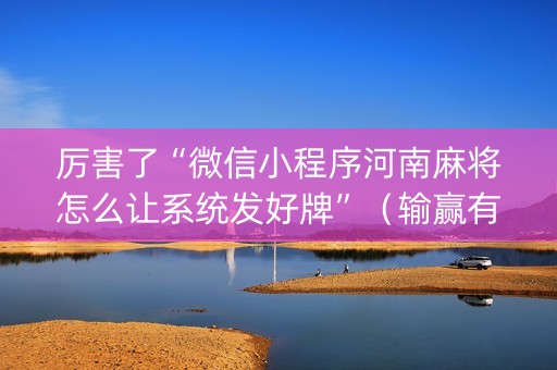 厉害了“微信小程序河南麻将怎么让系统发好牌”（输赢有什么规律)