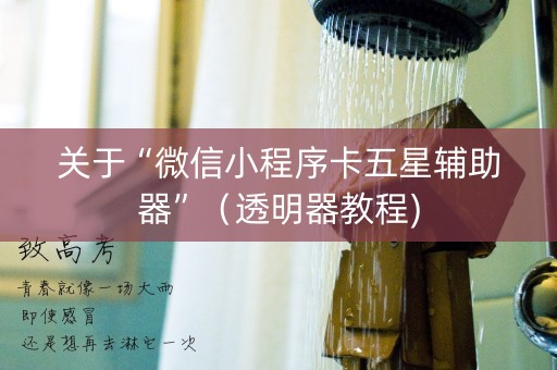 关于“微信小程序卡五星辅助器”（透明器教程)