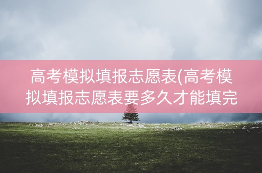 高考模拟填报志愿表(高考模拟填报志愿表要多久才能填完)
