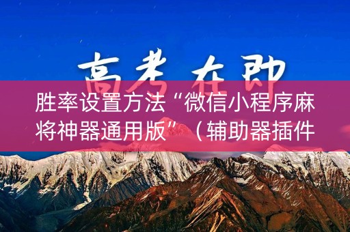 胜率设置方法“微信小程序麻将神器通用版”（辅助器插件)