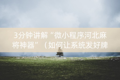 3分钟讲解“微小程序河北麻将神器”（如何让系统发好牌)