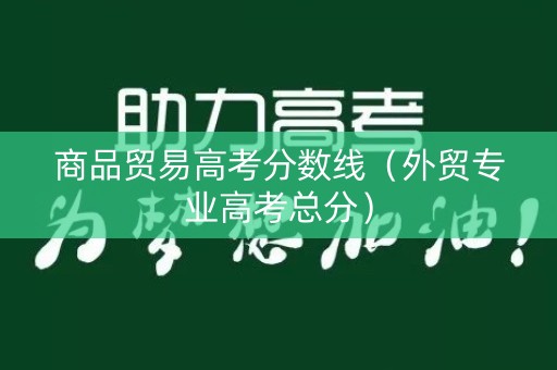 商品贸易高考分数线（外贸专业高考总分）