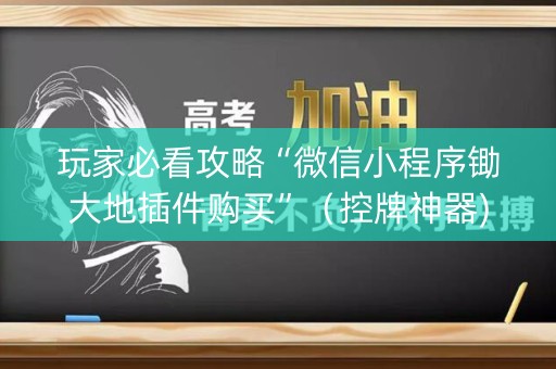 玩家必看攻略“微信小程序锄大地插件购买”（控牌神器)